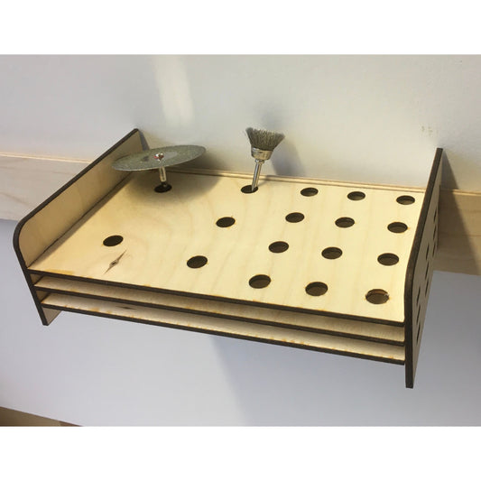 Fräserhalter im französischen Keil-Design von Holzdeko-Lasercut-Gravur, aus Holz gefertigt, für präzise Werkzeugaufbewahrung