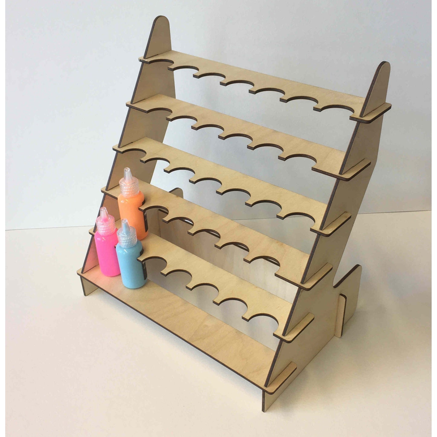 Farbenregal für Vallejo Farben, Holzdeko-Lasercut-Gravur, Tabletop Farbständer aus Holz für Farbaufbewahrung und Organisation