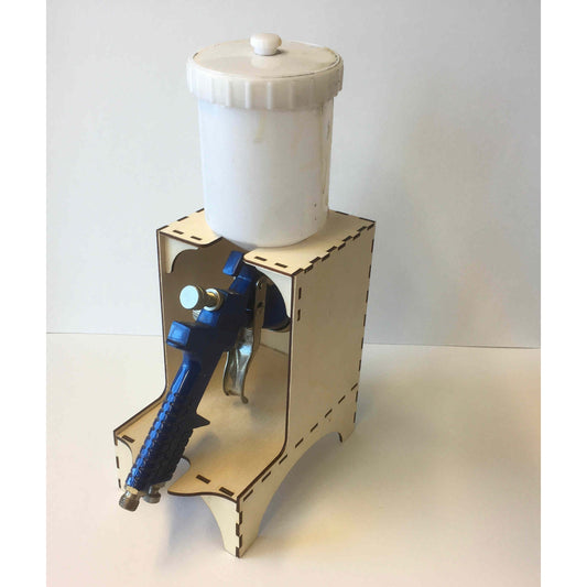 Halter für Lackierpistole von Holzdeko-Lasercut-Gravur, praktischer Werkzeughalter aus Holz, geeignet für Lackierpistolen.