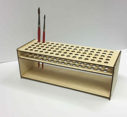 Pinselhalter für 75 Pinsel aus Holz, ideal für Modellbau und Miniaturen, von Holzdeko-Lasercut-Gravur